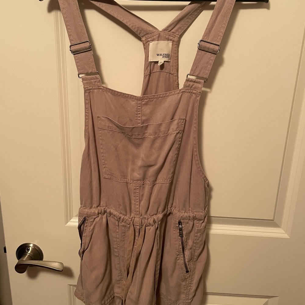 Aritzia Taupe/Neutral Overalls Romper, XXS